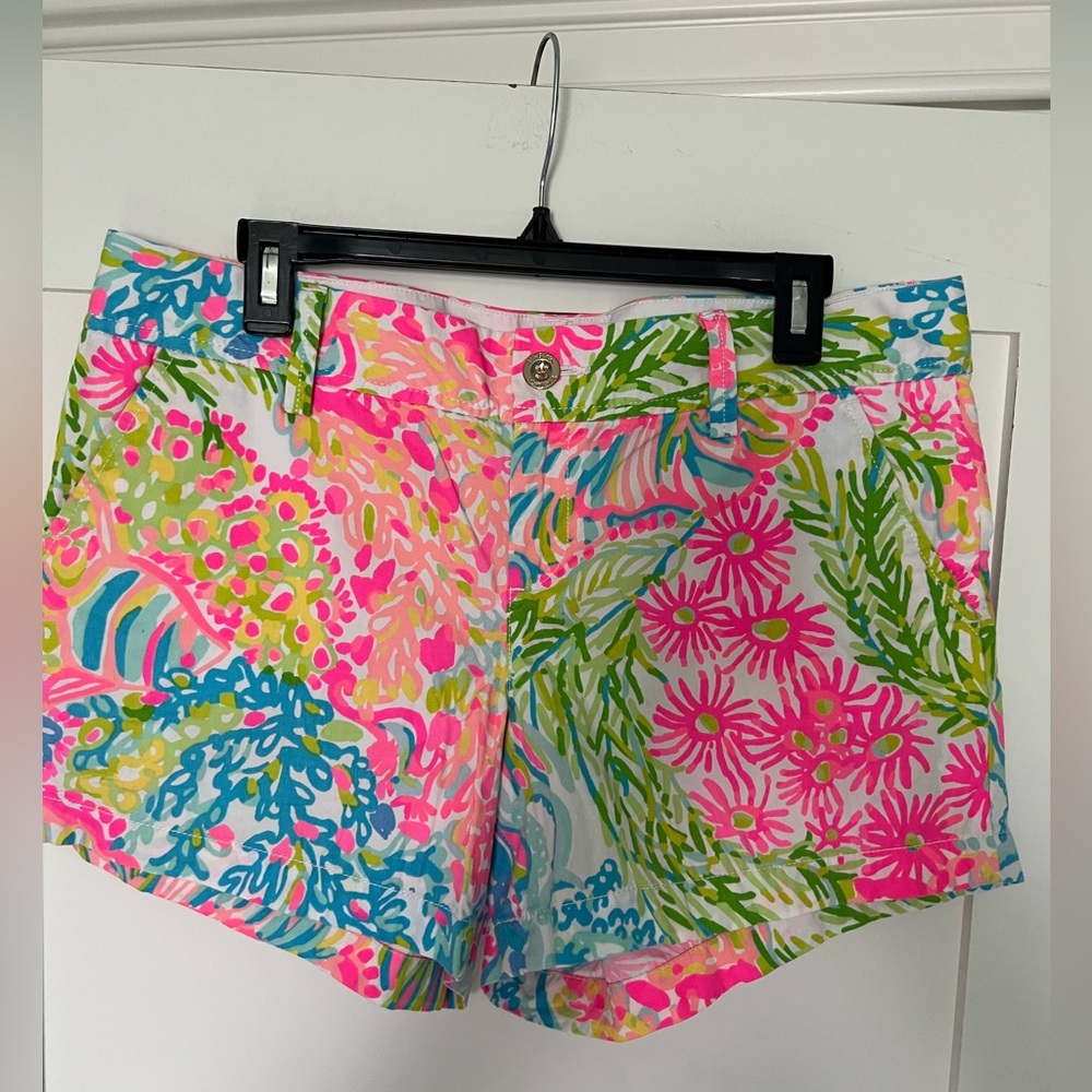 Lilly Pulitzer Callahan Floral Shorts - Pink, Green, Blue